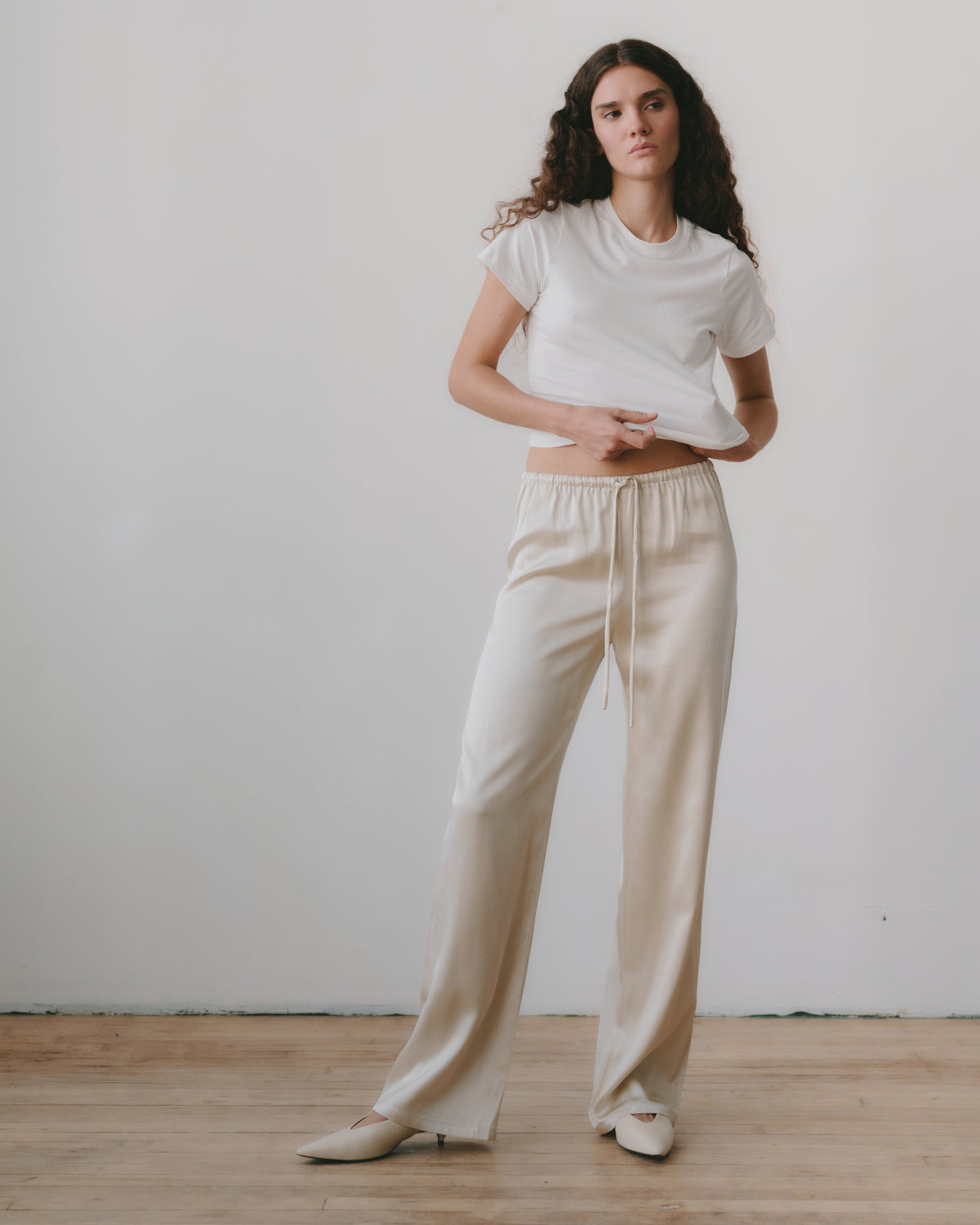 SILK DRAWSTRING PANT