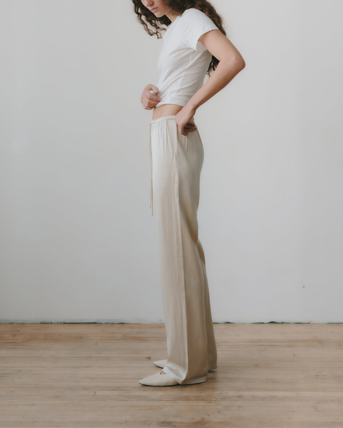 SILK DRAWSTRING PANT